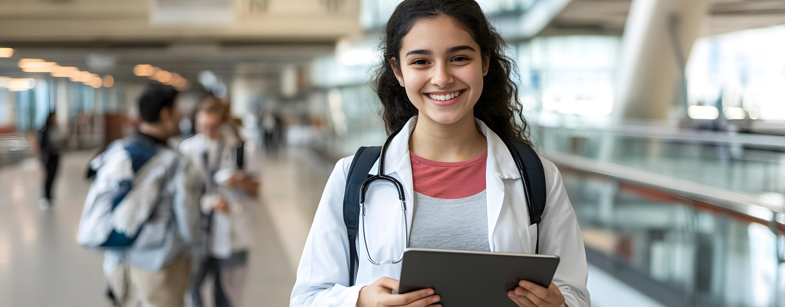 smiling female doctor holding tablet hospital scaled